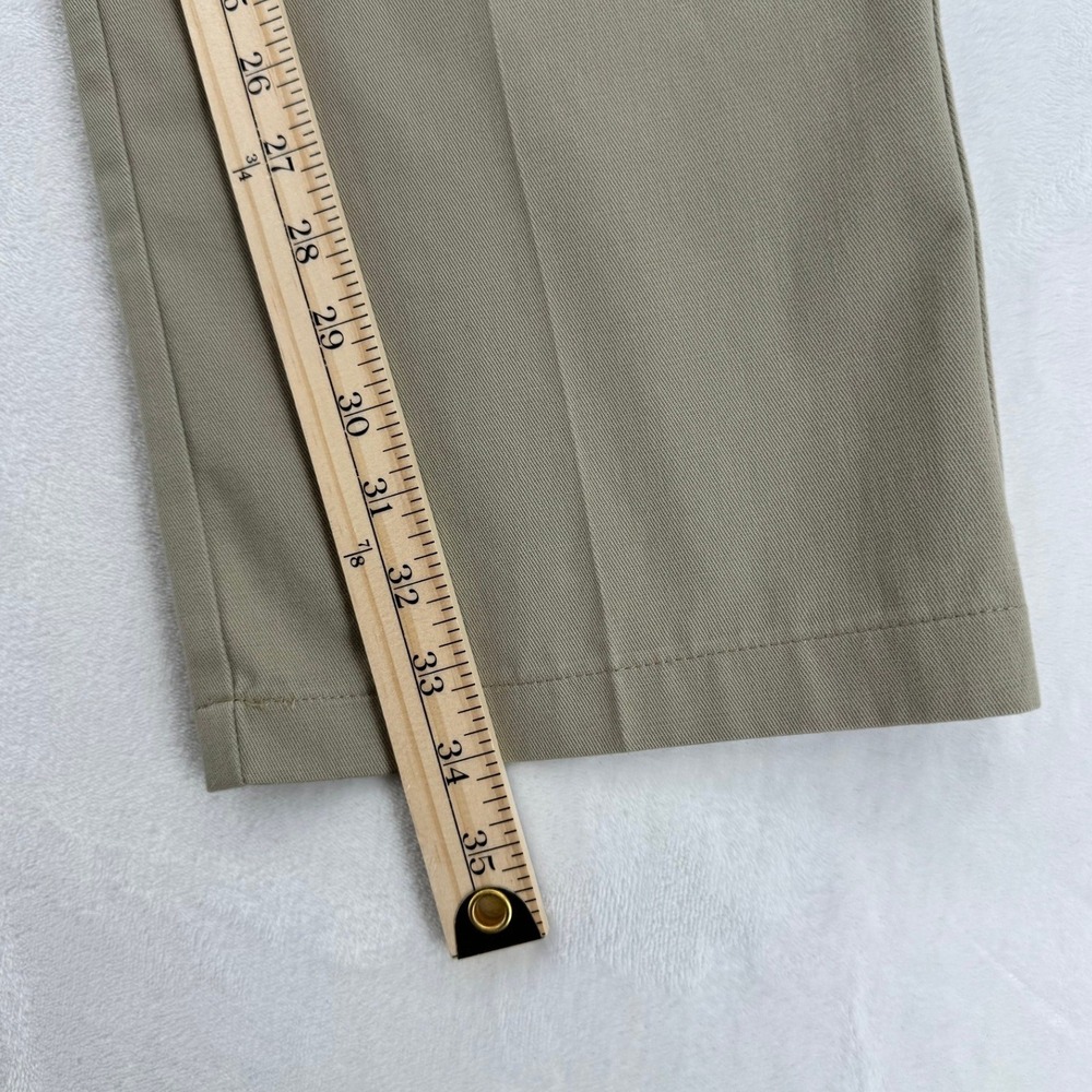 Mens Vintage Tommy Hilfiger Pleated Chino Pants Khaki Tan Straight Leg 32X34 - Picture 6 of 8